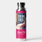 Aangepaste foto-trouwroze waterfles (Links)