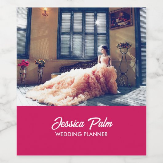 Aangepaste foto-trouwroze wijn etiket (Enkel label)