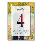 Aangepaste Foto Trouwtafel Nummer Kaart 4 (Achterkant)