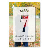 Aangepaste Foto Trouwtafel Nummer Kaart 7 (Achterkant)