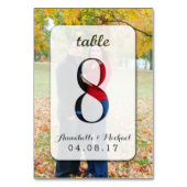 Aangepaste Foto Trouwtafel Nummer Kaart 8 (Achterkant)