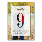 Aangepaste Foto Trouwtafel Nummer Kaart 9 (Achterkant)