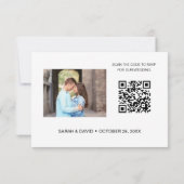 Aangepaste foto trouwwebsite QR-code PLAATS gerese RSVP Kaartje (Achterkant)