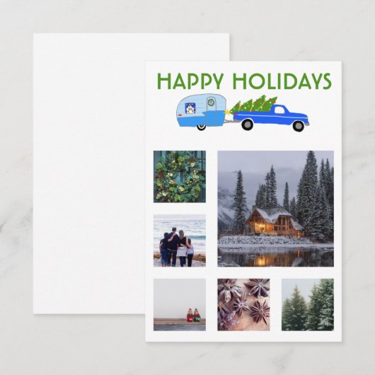 Aangepaste foto Truck Camper Caravan Kerstkaart (Voorkant / Achterkant)
