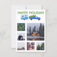 Aangepaste foto Truck Camper Caravan Kerstkaart