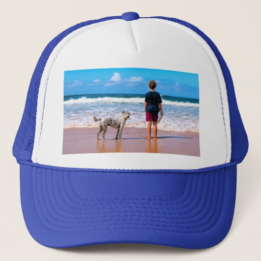Aangepaste foto trucker hoed met uw foto's ontwerp pet (Voorkant)