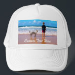 Aangepaste foto trucker Pet met uw foto's en tekst<br><div class="desc">Aangepaste foto en tekst trucker hoeden - Uw eigen ontwerp - Gepersonaliseerde familie / vrienden of persoonlijke Petten cadeau - Voeg uw foto en tekst - Formaat wijzigen en verplaatsen of verwijderen en toevoegen van elementen / tekst met aanpassingstool! Kies / voeg je favoriete lettertype / tekstkleur / maat toe!...</div>