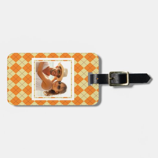 Aangepaste foto trui achtergrond bagagelabel (Voorkant horizontaal)