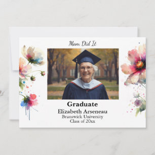 Aangepaste foto tuinfeest afstudeer uitnodiging