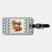 Aangepaste foto Turquoise Moroccan Pattern Bagagelabel (Voorkant horizontaal)
