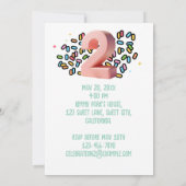 Aangepaste Foto Twee Schattigee 2e Verjaardag Part Kaart (Achterkant)