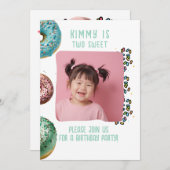 Aangepaste Foto Twee Schattigee 2e Verjaardag Part Kaart (Voorkant / Achterkant)