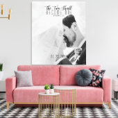 Aangepaste foto twee wordt één bruiloft canvas afdruk (Insitu (Woonkamer))