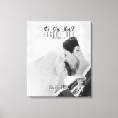 Aangepaste foto twee wordt één bruiloft canvas afdruk (Voorkant)