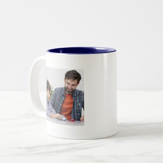 Aangepaste foto tweekleurige koffiemok (Voorkant links)