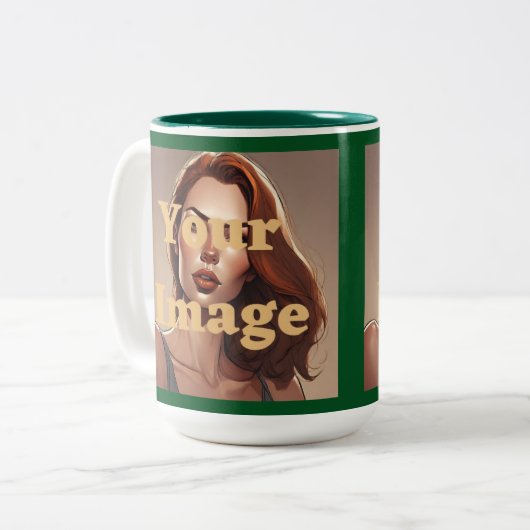 Aangepaste foto tweekleurige Mok (Voorkant links)