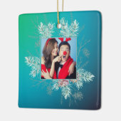 Aangepaste foto tweezijdig dennenappel Lijst Keramisch Ornament (Links)