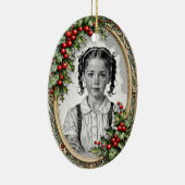 Aangepaste foto tweezijdige hulst ingelijst Kerstm Keramisch Ornament (Rechts)