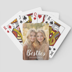 Aangepaste foto typografie beste vrienden pokerkaarten