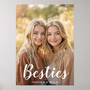 Aangepaste foto typografie beste vriendin poster
