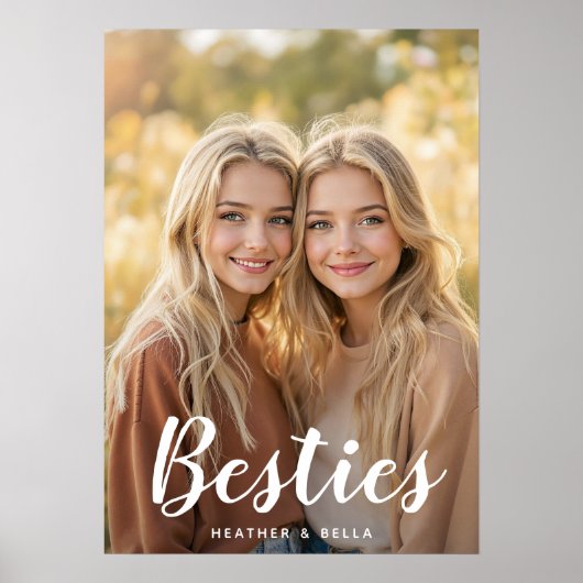 Aangepaste foto typografie beste vriendin poster (Voorkant)