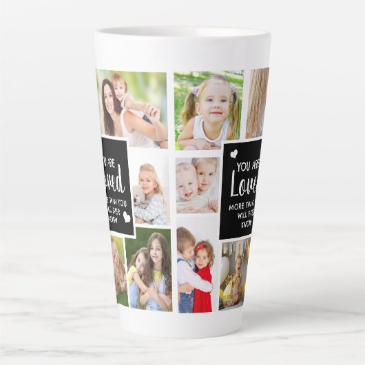 Aangepaste foto U bent geliefd Latte Mok (Voorkant)