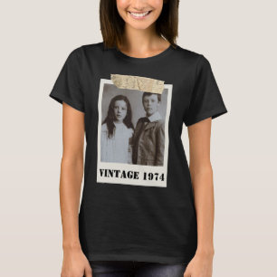 Aangepaste foto uit je kindertijd & jaartal Vintag T-shirt