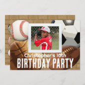 Aangepaste foto uitnodiging, sportthema of verjaar kaart (Voorkant / Achterkant)