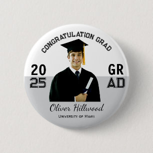 Aangepaste foto Uni afstudeercadeau Ronde Button 5,7 Cm