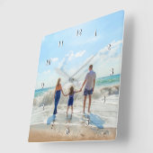 Aangepaste foto - uniek uw eigen ontwerp, op maat  vierkante klok (Hoek)