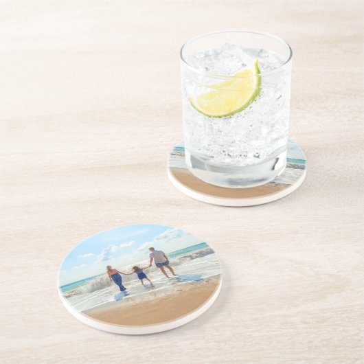 Aangepaste foto - uniek uw eigen ontwerp, op maat  zandsteen onderzetter (Zijkant)