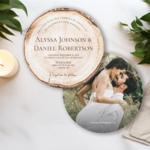 Aangepaste foto Unieke rustieke elegante bruiloft Kaart