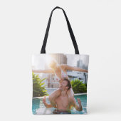 Aangepaste foto Upload Design Uw eigen dubbelzijdi Tote Bag (Achterkant)