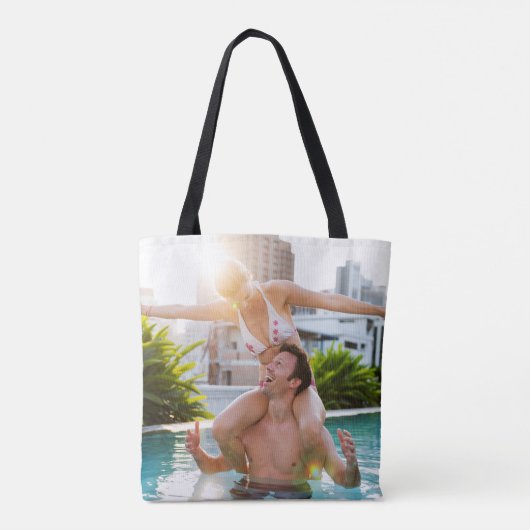Aangepaste foto Upload Design Uw eigen dubbelzijdi Tote Bag (Achterkant)