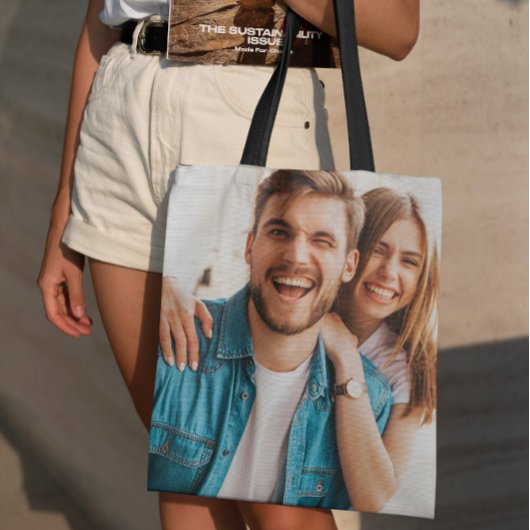 Aangepaste foto Upload Design Uw eigen dubbelzijdi Tote Bag