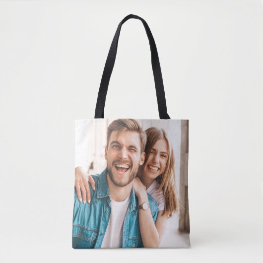 Aangepaste foto Upload Design Uw eigen dubbelzijdi Tote Bag (Voorkant)
