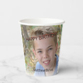 Aangepaste foto-upload 🎈 Monogram Papieren Bekers (Achterkant)