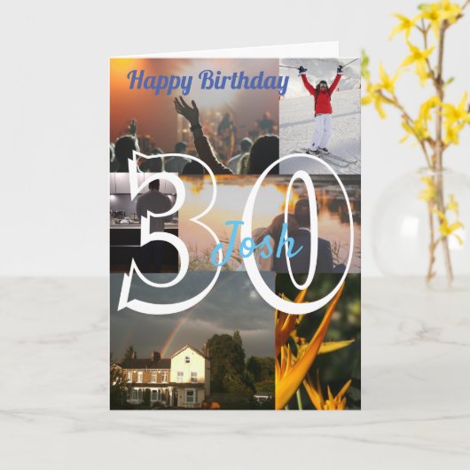 Aangepaste foto uploaden 30e verjaardag kaart (Gele Bloem)