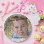 Aangepaste foto uploaden 🎈 Monogram Papieren Bordje (Feest)