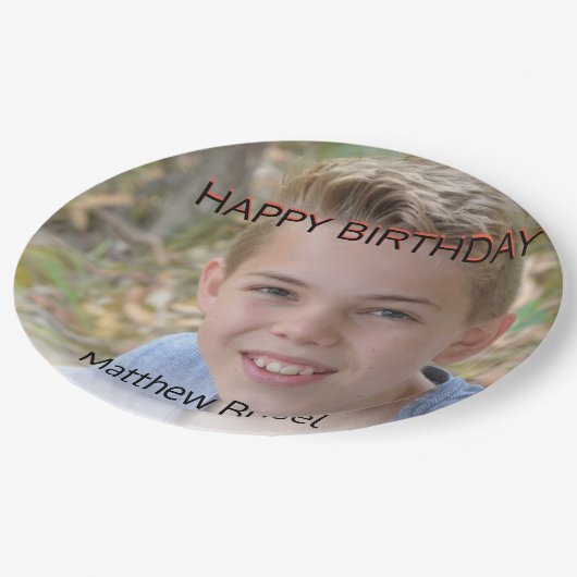 Aangepaste foto uploaden 🎈 Monogram Papieren Bordje (Gekanteld)