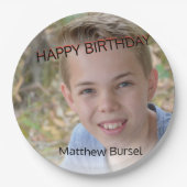 Aangepaste foto uploaden 🎈 Monogram Papieren Bordje (Voorkant)