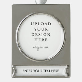 Aangepaste foto uploaden verzilverd banner ornament