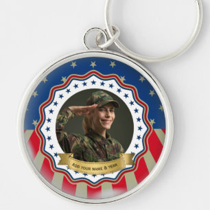 Aangepaste foto USA-militair - Veteraan- en gedenk Sleutelhanger
