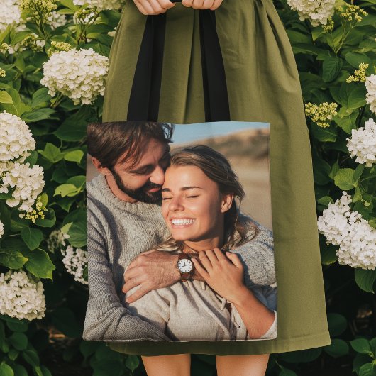 Aangepaste foto Uw eigen 2 Afbeeldingen Dubbelzijd Tote Bag