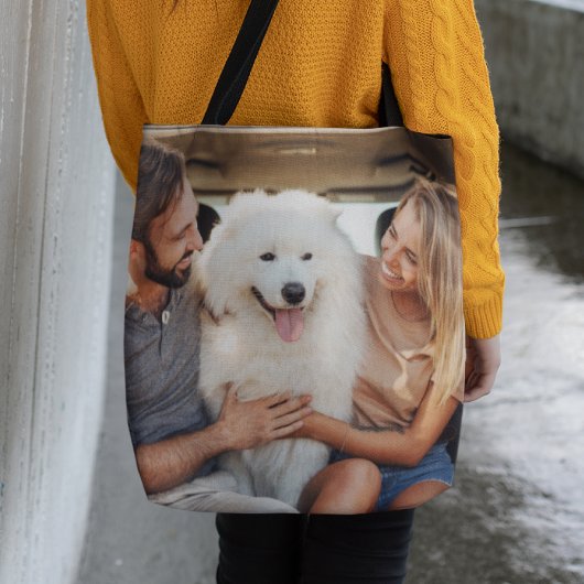 Aangepaste foto Uw eigen 2 Afbeeldingen Dubbelzijd Tote Bag