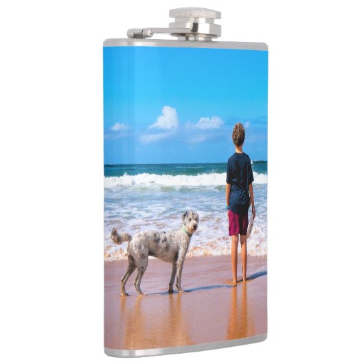 Aangepaste foto - uw eigen ontwerp - de beste hond heupfles (Rechts)