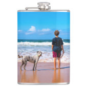 Aangepaste foto - uw eigen ontwerp - de beste hond heupfles (Voorkant)