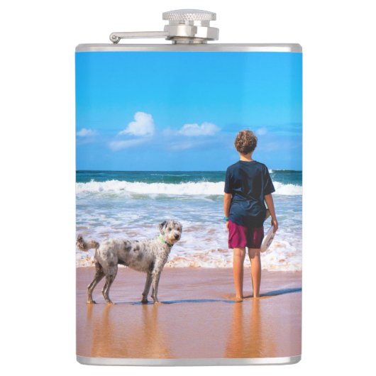 Aangepaste foto - uw eigen ontwerp - de beste hond heupfles (Voorkant)