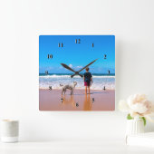 Aangepaste foto - Uw eigen ontwerp - Ik hou van mi Vierkante Klok (Huis)