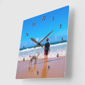 Aangepaste foto - Uw eigen ontwerp - Ik hou van mi Vierkante Klok (Hoek)